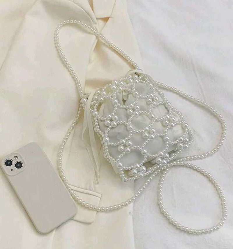 Elegant Pearl Embellished Clutch