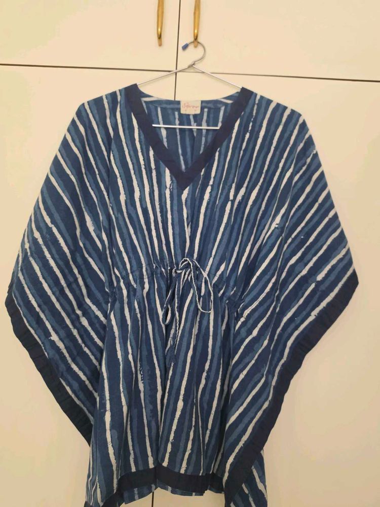 Blue Striped Kaftan Kurta