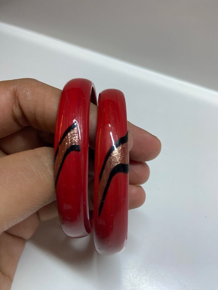 Pair Of 2 Red Bangles