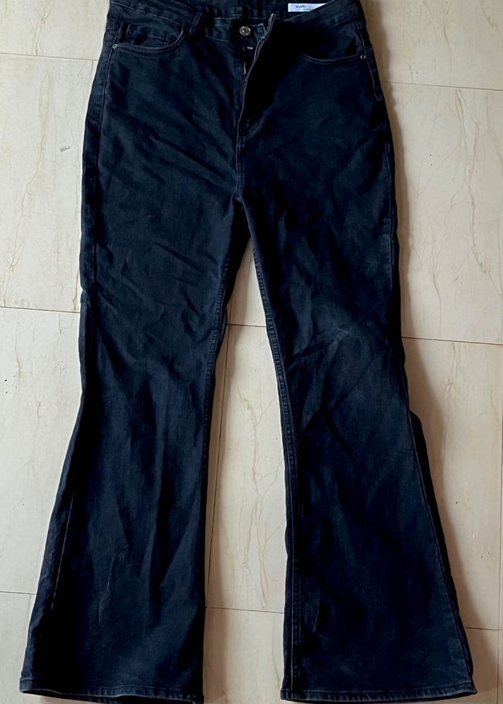 Black Bootcut Flare Jeans High Waist