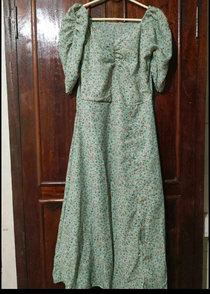 Floral Puff Sleeve Maxi Dress