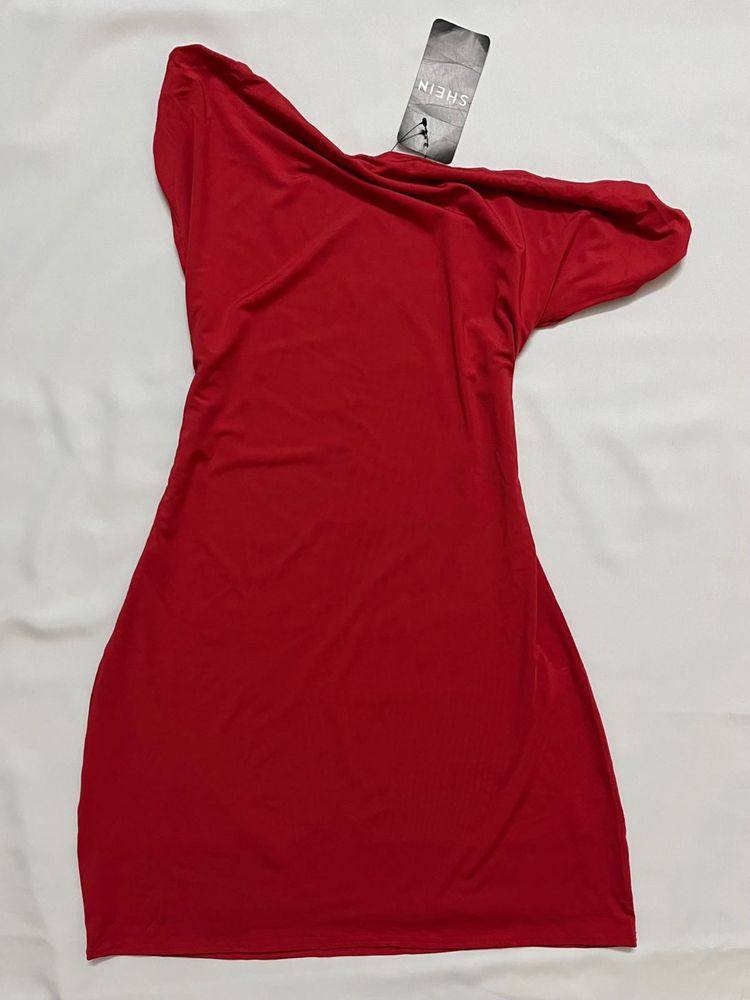 Red One-Shoulder Mini Dress