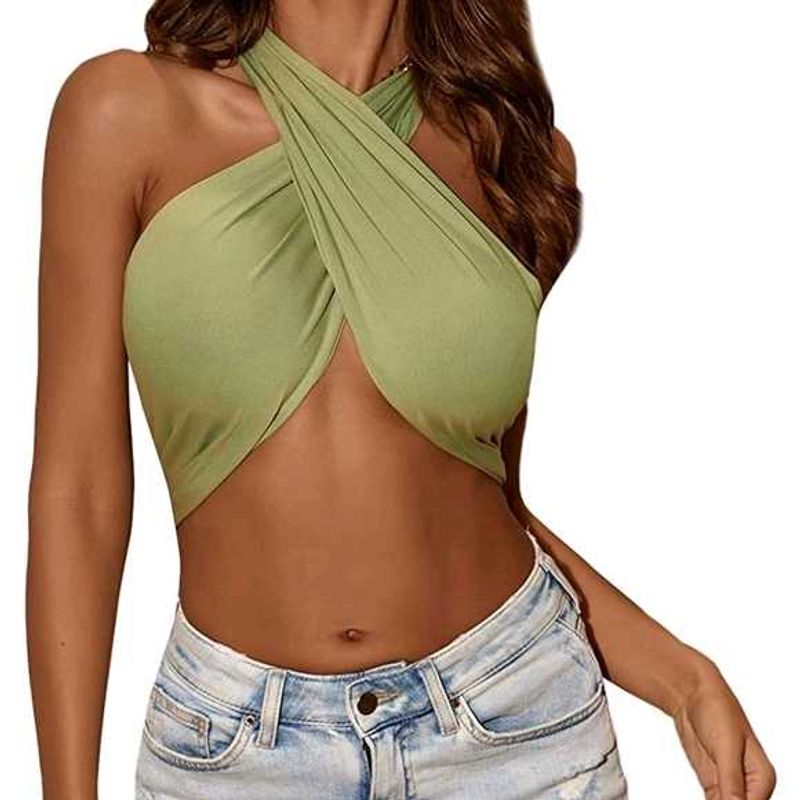 Halter Neck Twist Crop Top