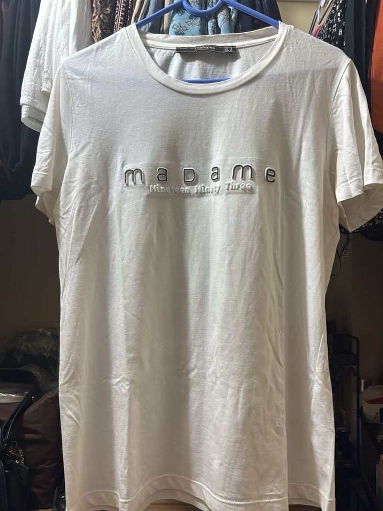 White "Madame" Graphic T-Shirt
