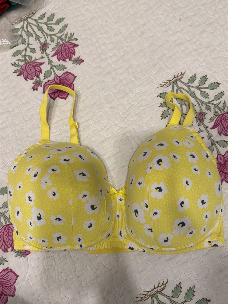 Floral Yellow Bra