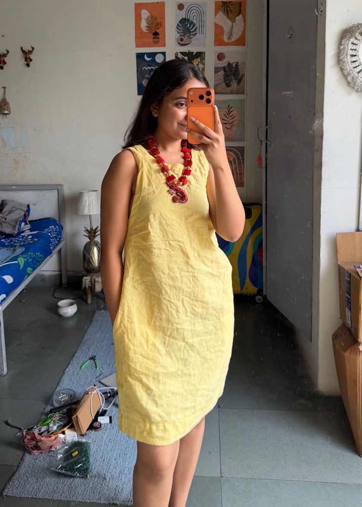 Sunny Yellow Casual Mini Dress