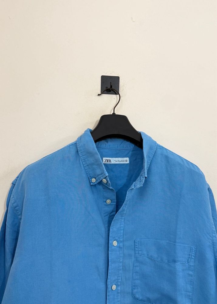 Men's Blue Zara Button-Down Shirt