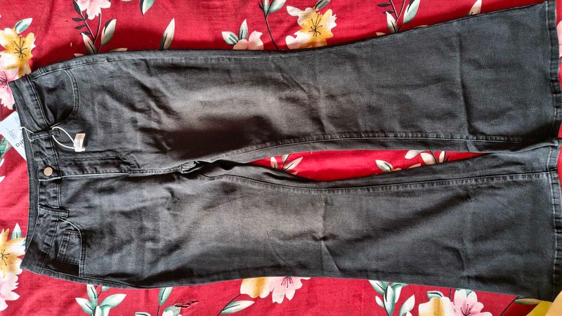 Savana Women's Washed Black Flared Jeans