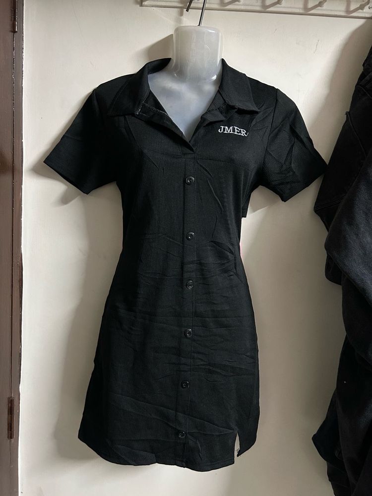 Stylish Black Shirt Dress