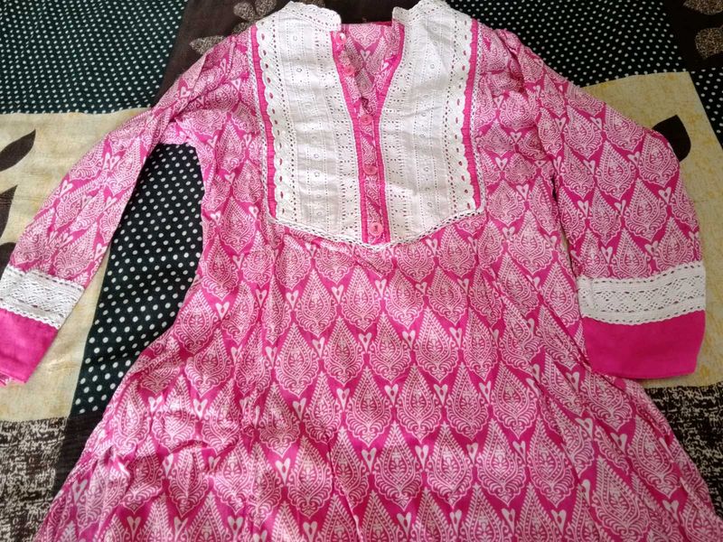 Stylish Pink Printed Kurta