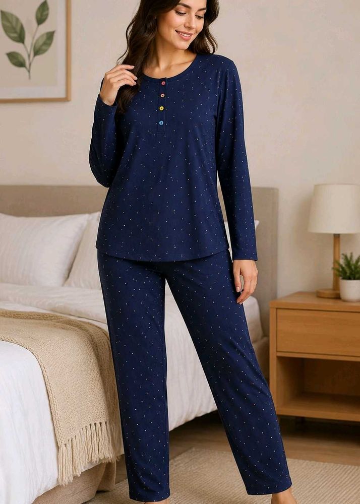 Cozy Navy Polka ords set