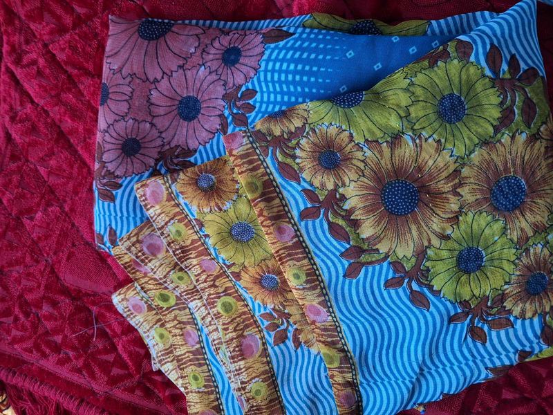 Vibrant Floral Print Saree