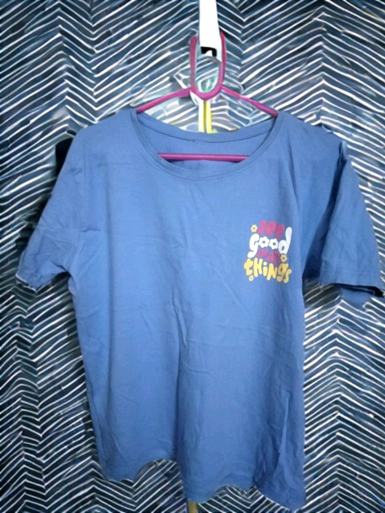 Oversized Topographic Print Tshirt For Women