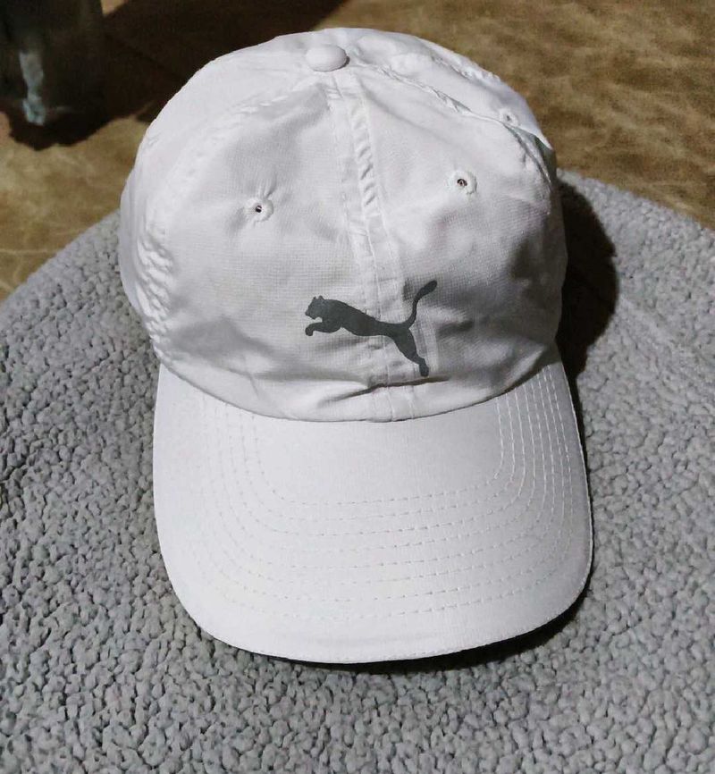 y2k Puma White Baseball Cap