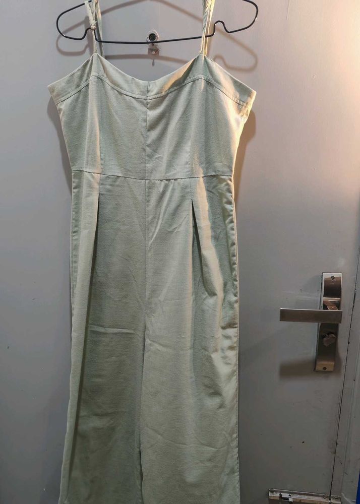 Chic Light Green Wide-Leg Jumpsuit