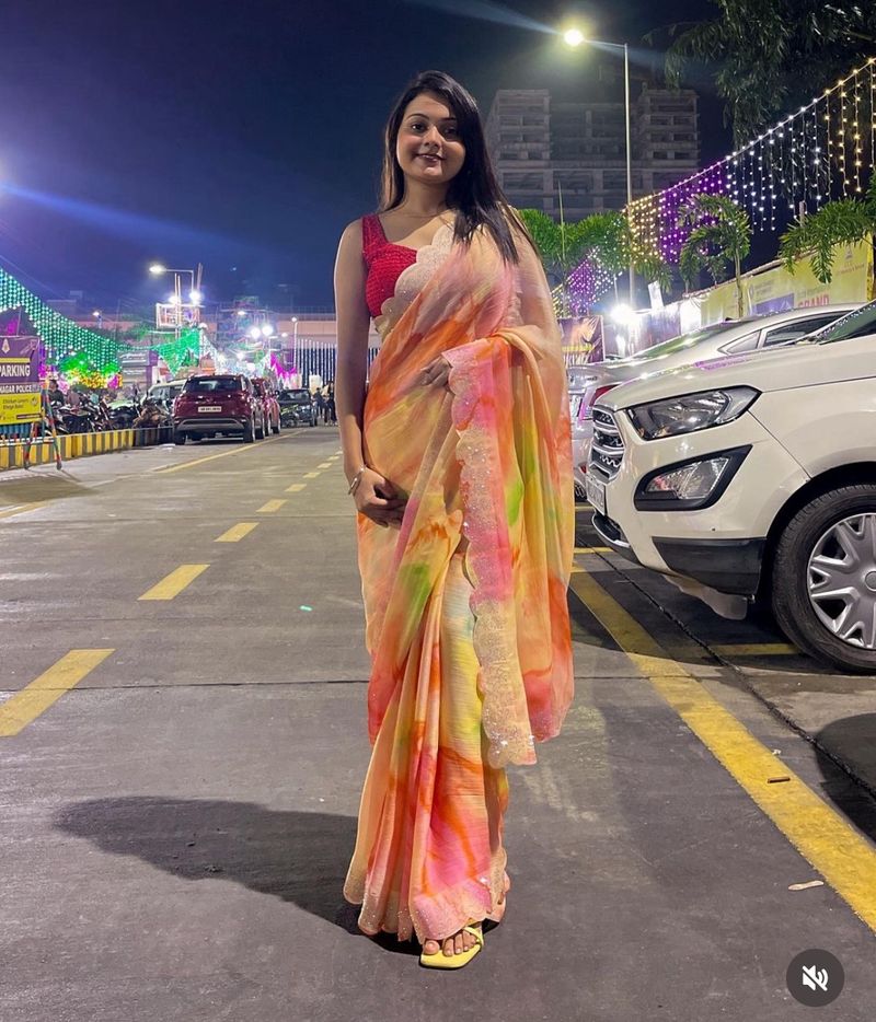 Digital Print Chiffon Shari