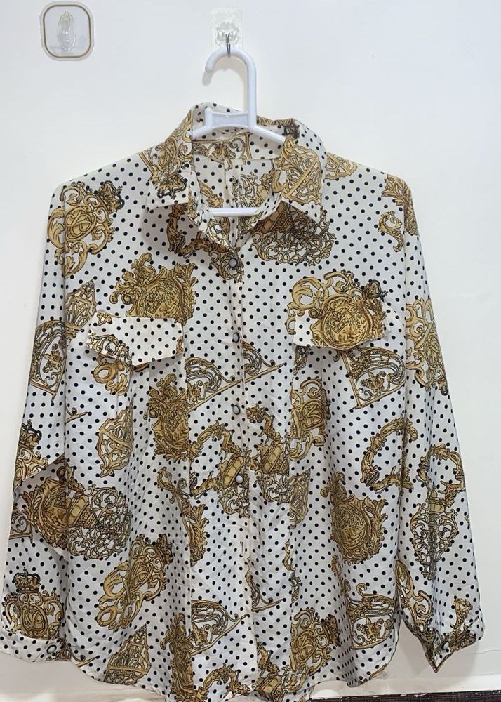 Vintage Baroque Print Blouse