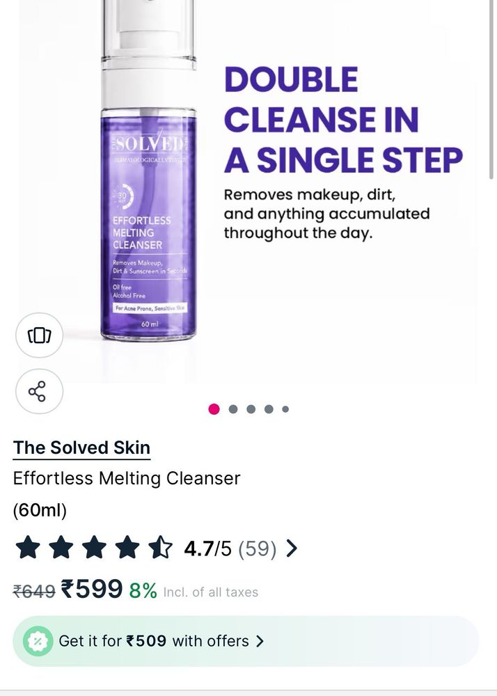 The Solved Skin Melting Cleanser Makeup Remover