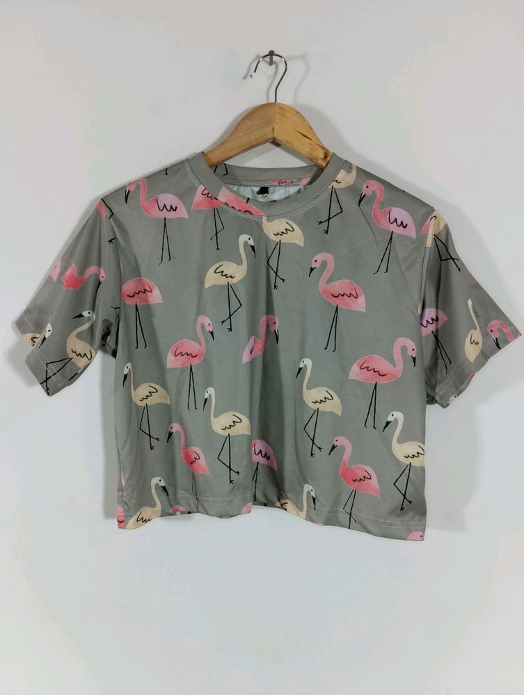 Grey Printed Casual Top (Women)