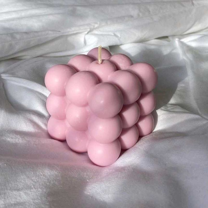 Pink Bubble Candle