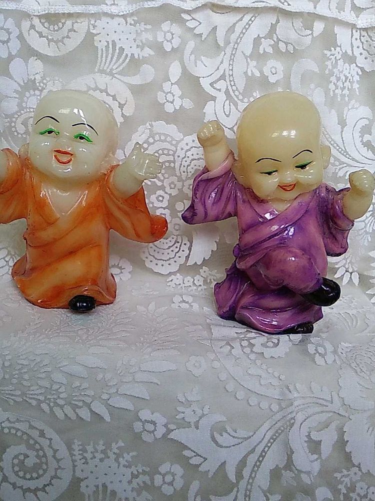 Set of 2 Monk Figurines