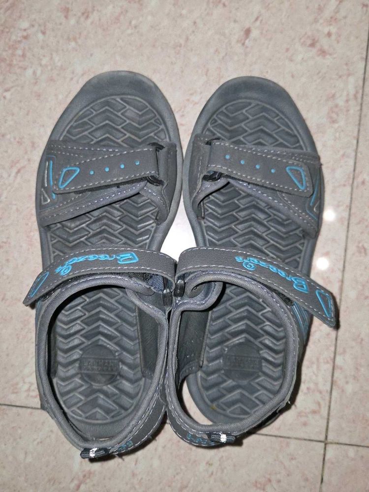 Boys Gray Blue Strap Sandals