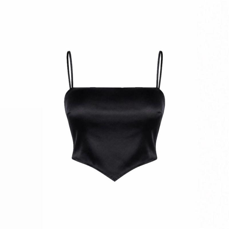 Black Scarf Crop Top
