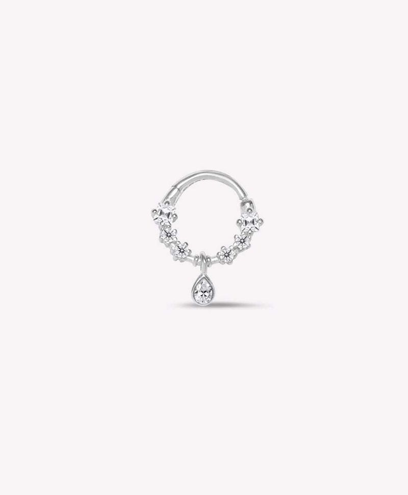 Sparkling Teardrop Septum Ring