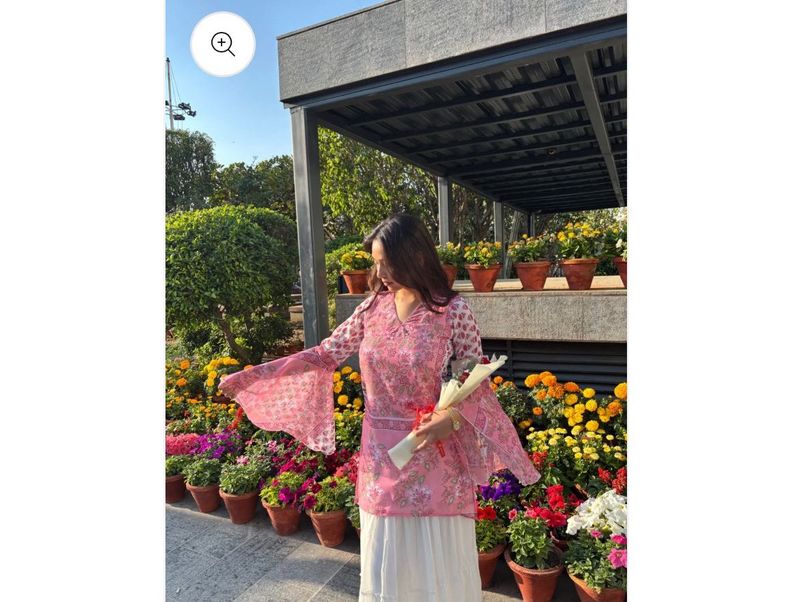 Bebo Pink Floral Print Kurta