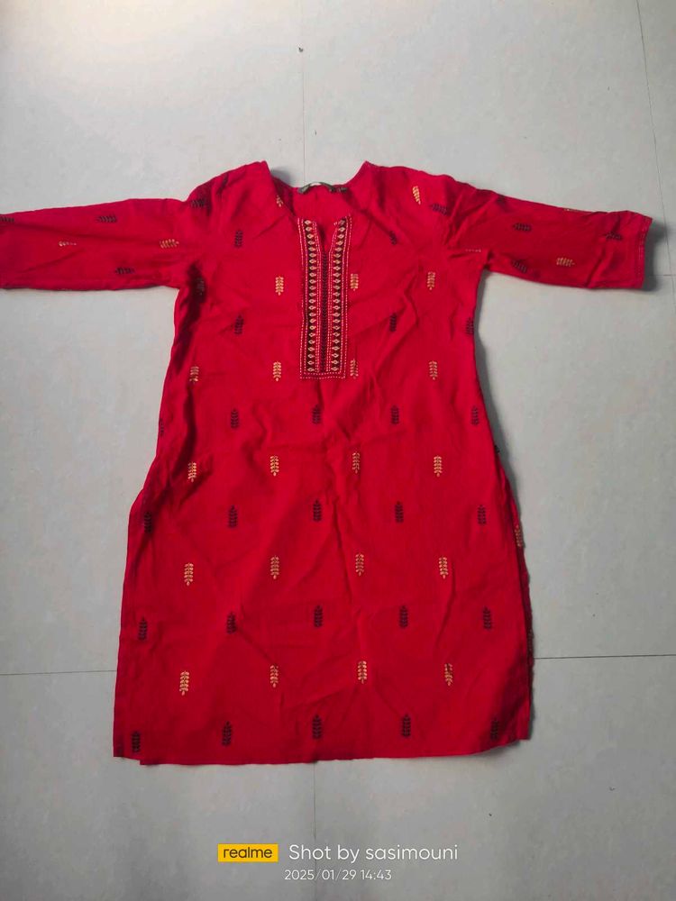Red Colour Kurta