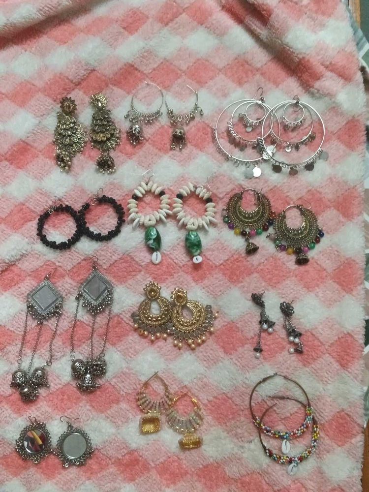Assorted Ethnic Earrings Collection(12 pairs of ea