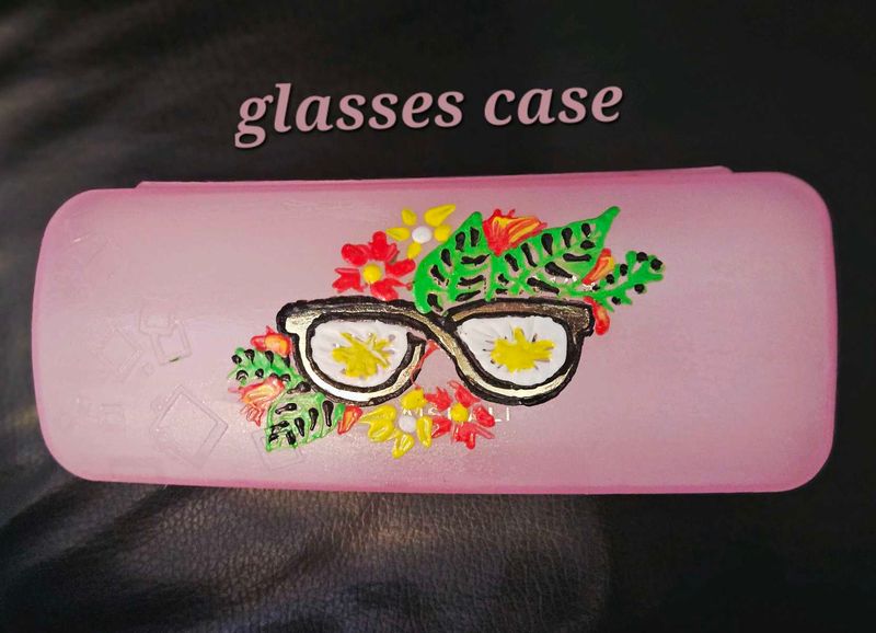 Hand-Painted Pink Glasses Case