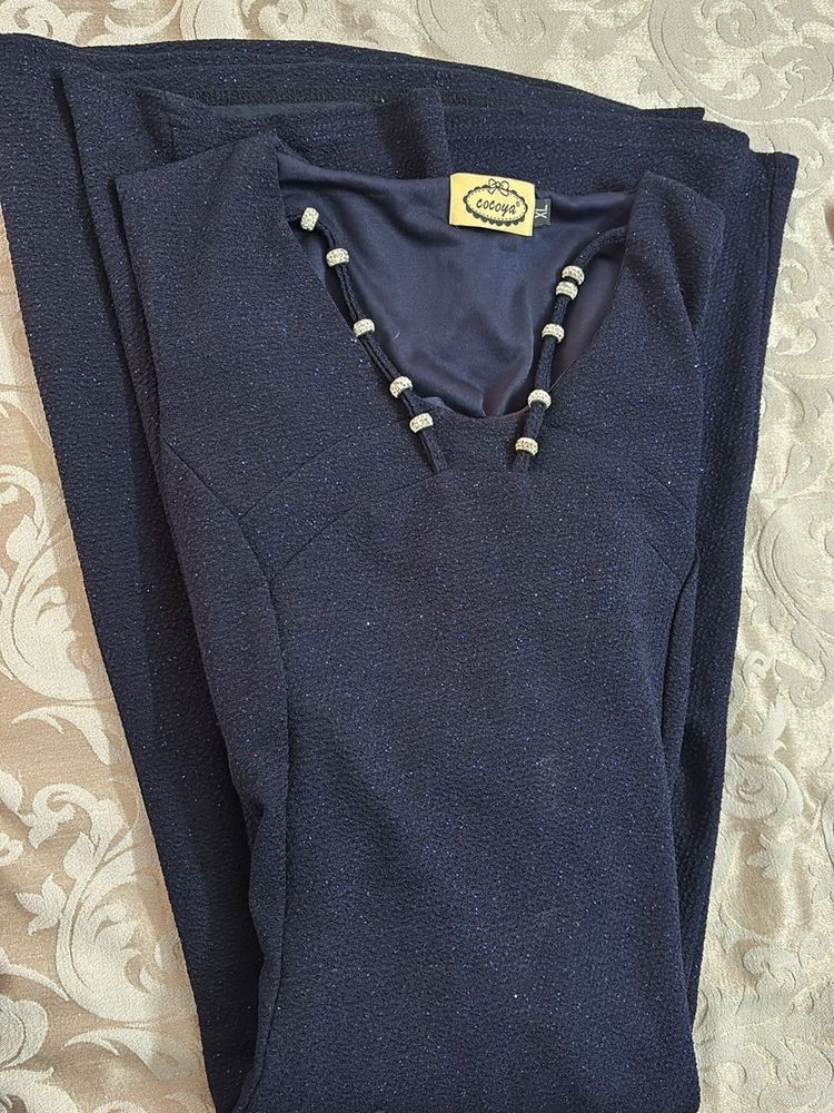 Navy Blue Embellished Dress