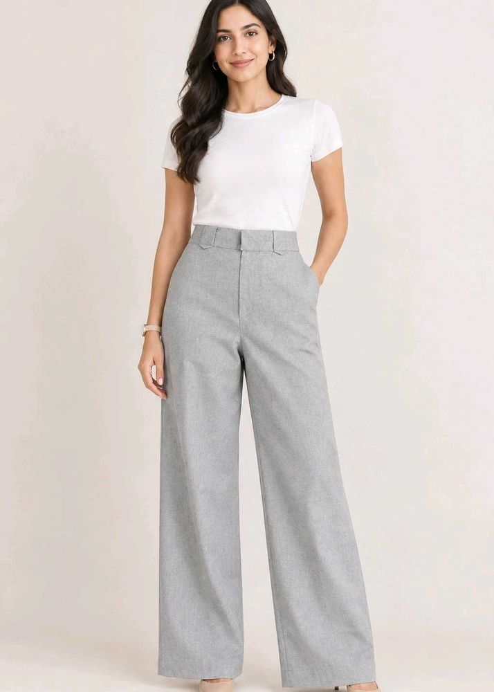 High-Waisted Wide-Leg Trousers