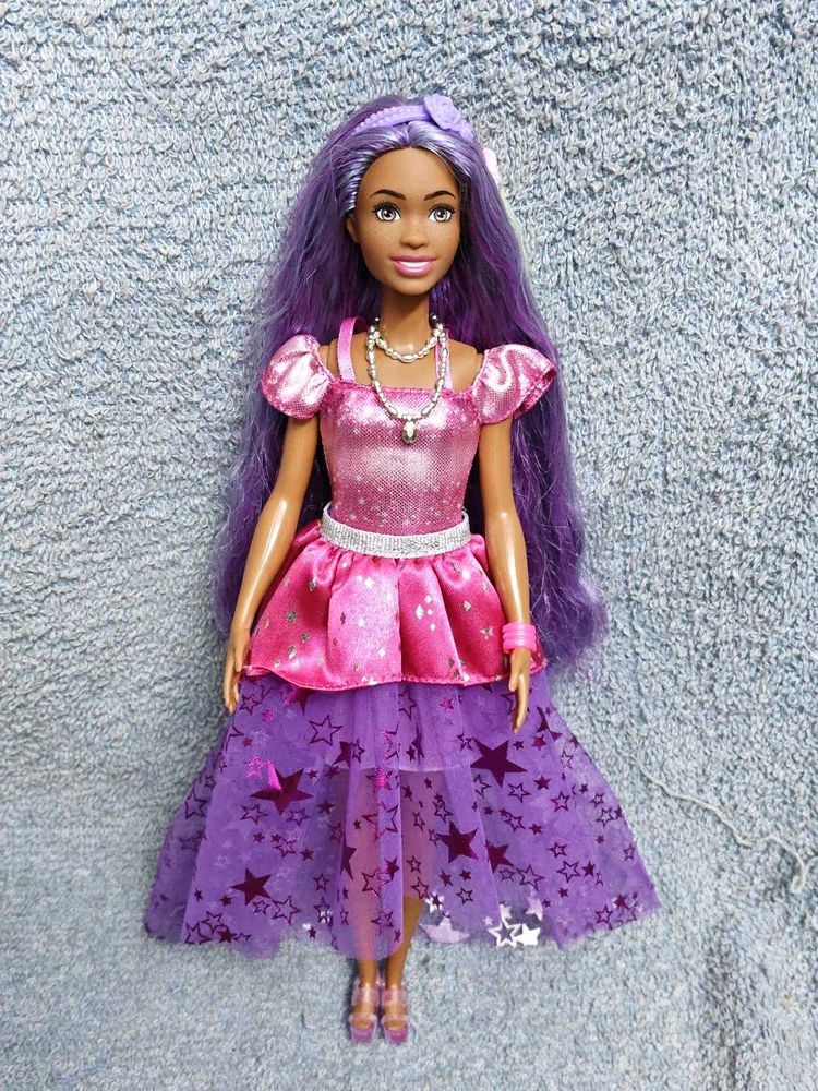 Barbie Doll with Purple Hair &amp; Sparkly Dress