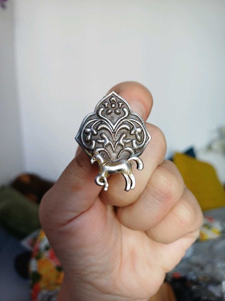 Brass Unique Silver Horse Design earring