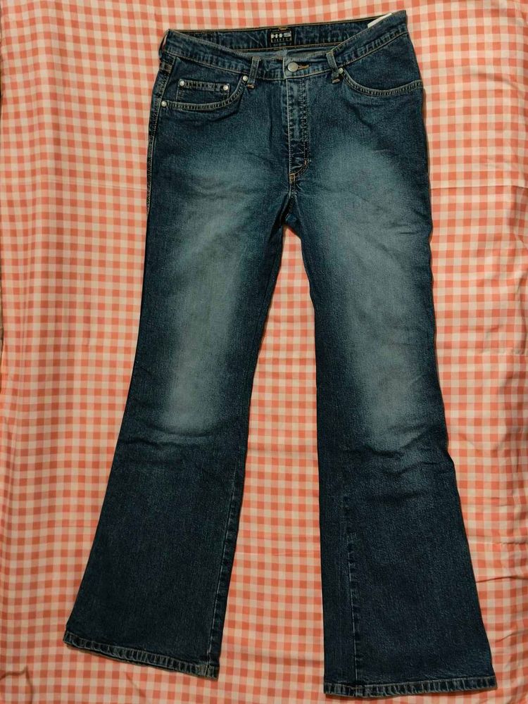 🍒ɞ˚‧｡⋆ y2k blue flare jeans