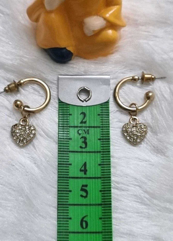 Sparkling Heart Hoop Earrings