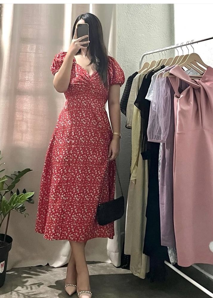 Red Floral Summer Dress