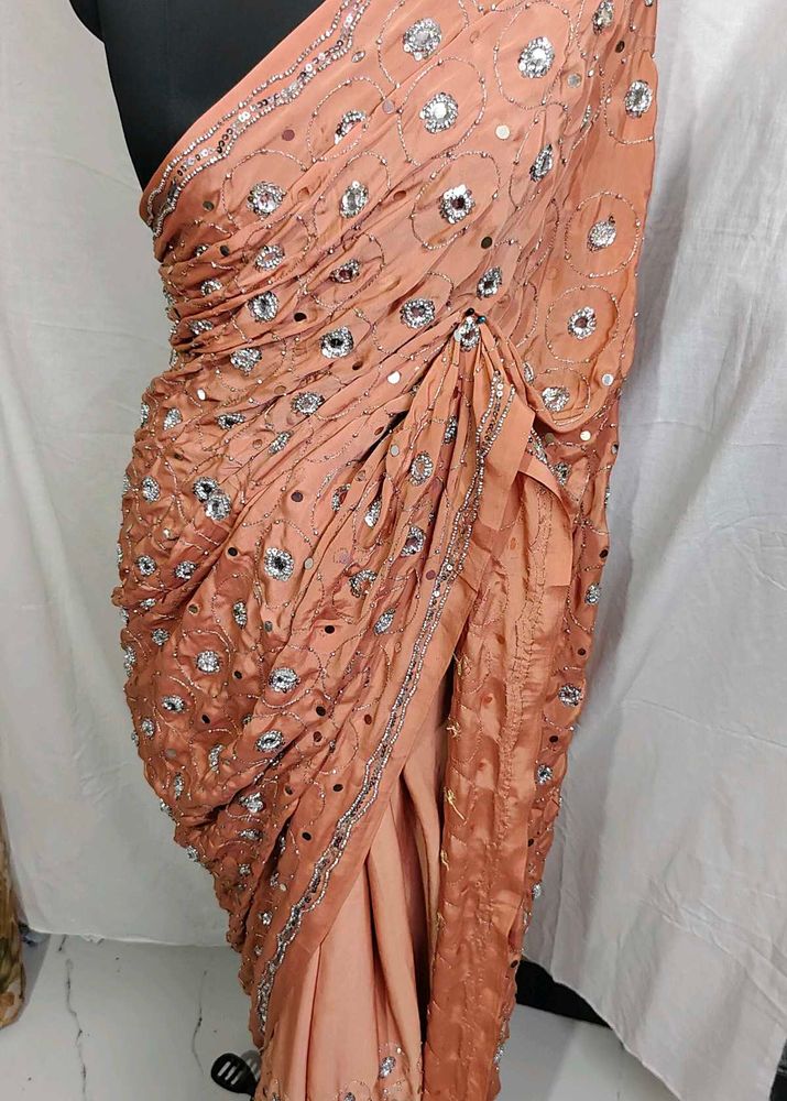 crepe aari hand work saree very beautiful 😍