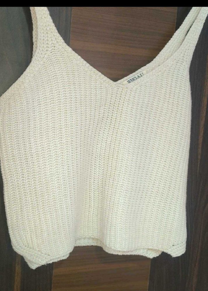 cream  Knit Tank Top