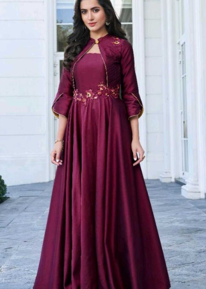 Soft Silk flared Gown ( unused)