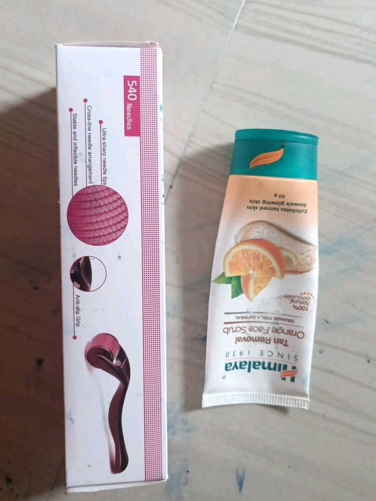 Himalaya Orange Face Scrub &amp; Derma Roller