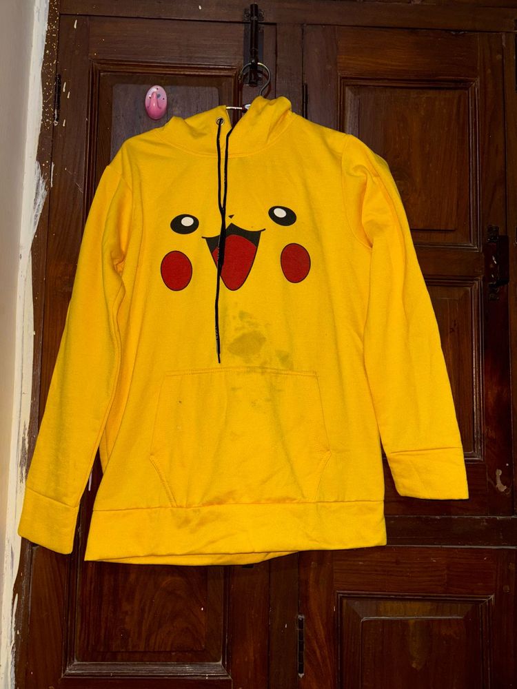 Yellow  Hoodie,Pikachu Hoodie - Cartoon Fu