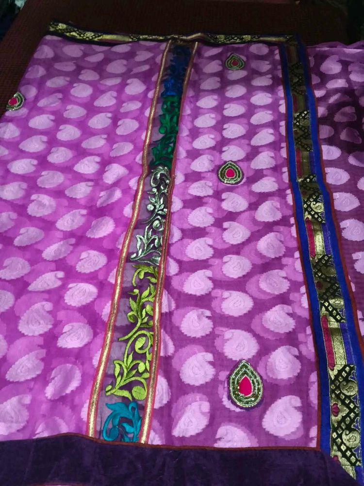 Elegant Purple Ethnic Dress Material