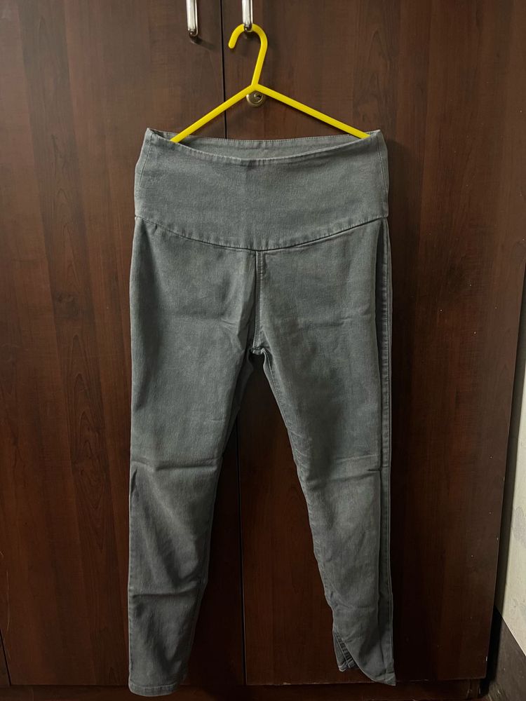 Grey High Waist Skinny Jeans