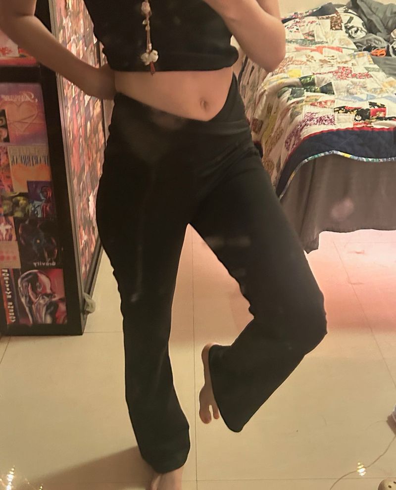 Flared Black Yoga Pants
