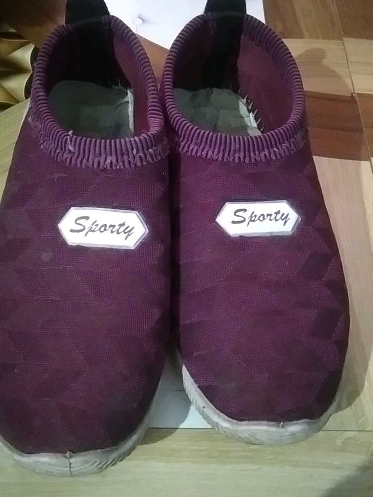 Mauve Slip-On Sneakers