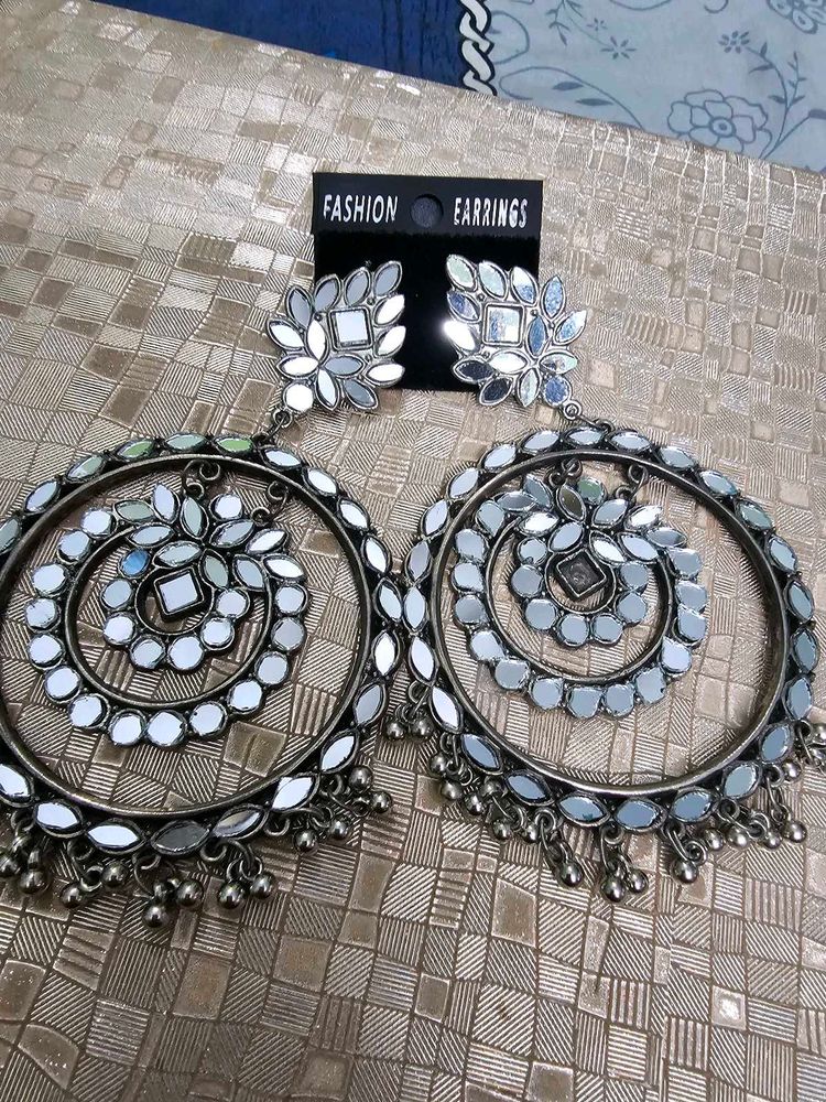 Oxidized Mirror Earrings
