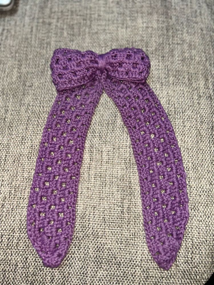 Handmade Crochet Bow Hair Clip